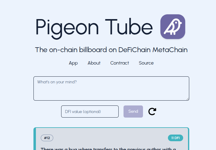 Screenshot of Pigeon Tube